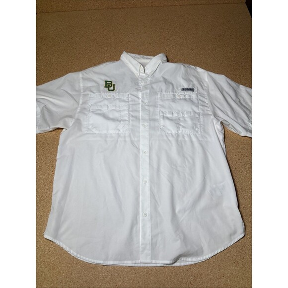 Columbia Baylor Bears Low Drag Offshore Omni-Wick Button-Up Shirt Size XL E1 - Picture 1 of 9